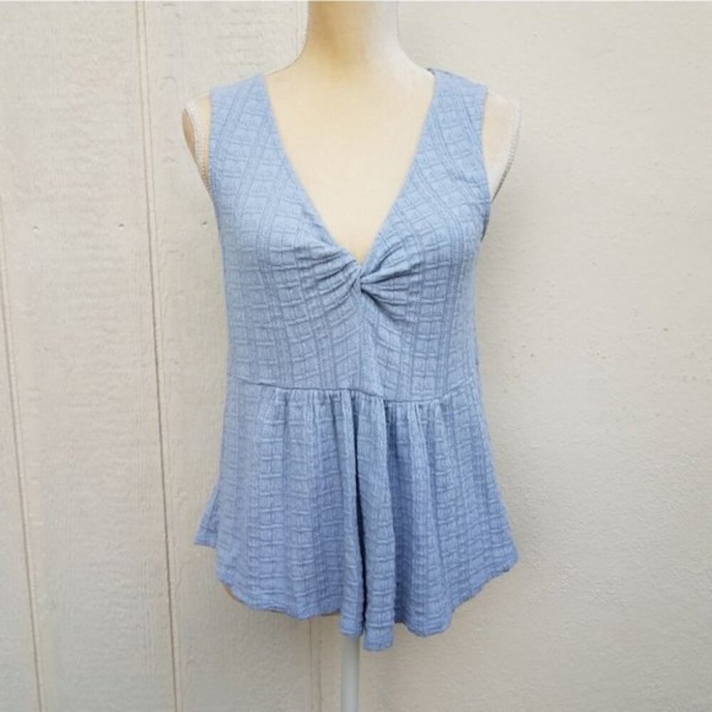 Lucky brand blue sleeveless babydoll top size small